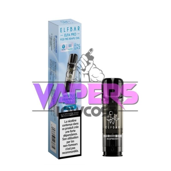 Paquete De 2 ELFA Pro Pods 2ml 20mg Elf Bar – Arándano Frambuesa