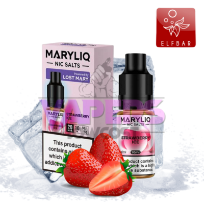 Lost Mary Maryliq - Strawberry Ice 10ml - Nic Salt E-Liquid (20mg)