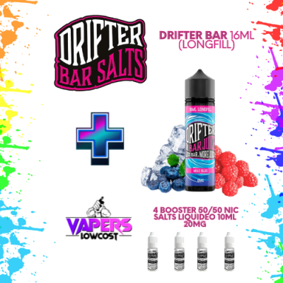 Drifter Bar (Pack Salts) 16ml (Longfill) 60ml 10/15mg Mad Blue