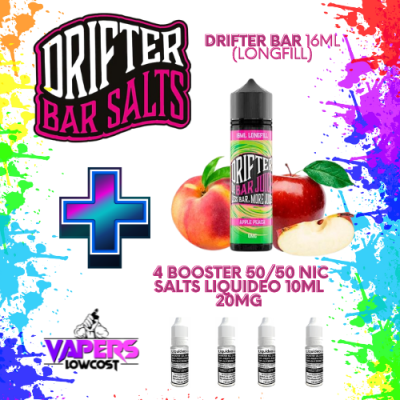 Drifter Bar (Pack Salts) 16ml (Longfill) 60ml 10/15mg Apple Peach Ice