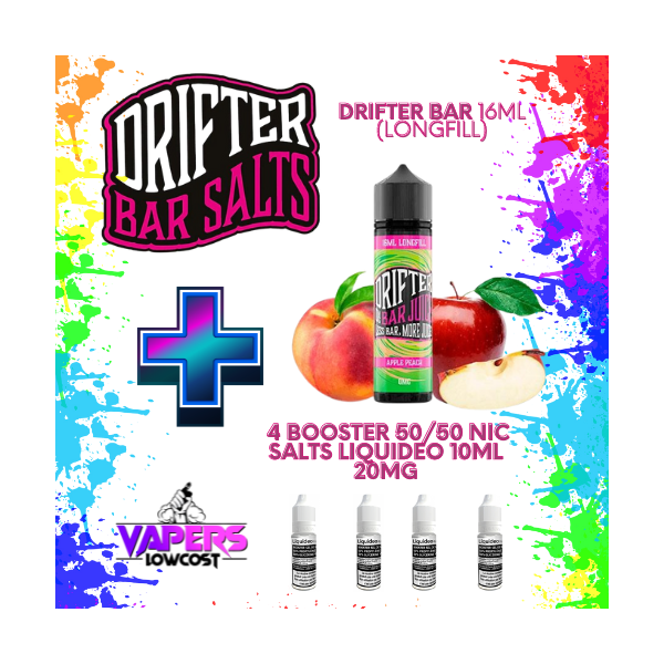 Drifter Bar (Pack Salts) 16ml (Longfill) 60ml 10/15mg Apple Peach Ice