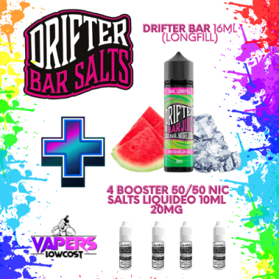 Drifter Bar (Pack Salts) 16ml (Longfill) 60ml 10/15mg Watermelon Ice