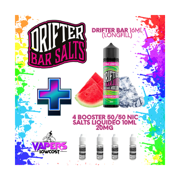 Drifter Bar (Pack Salts) 16ml (Longfill) 60ml 10/15mg Watermelon Ice