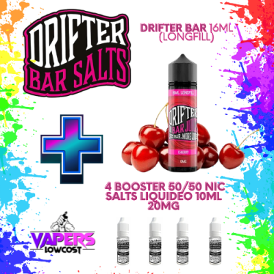 Drifter Bar (Pack Salts) 16ml (Longfill) 60ml 10/15mg Cherry