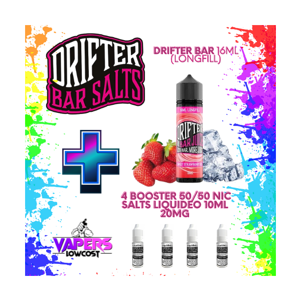 Drifter Bar (Pack Salts) 16ml (Longfill) 60ml 10/15mg Sweet Strawberry Ice