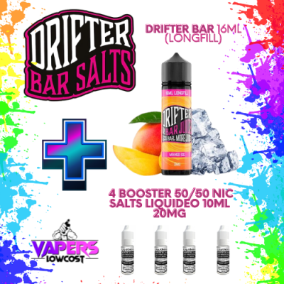 Drifter Bar (Pack Salts) 16ml (Longfill) 60ml 10/15mg Mango Ice