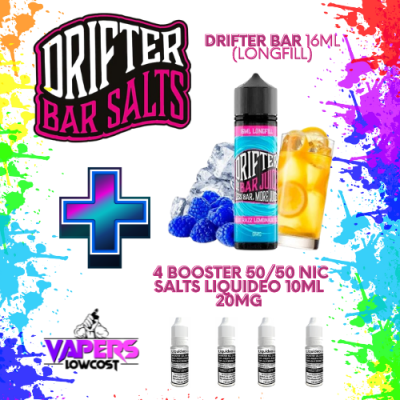 Drifter Bar (Pack Salts) 16ml (Longfill) 60ml 10/15mg Blue Razz Lemonade