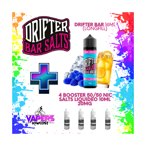 Drifter Bar (Pack Salts) 16ml (Longfill) 60ml 10/15mg Blue Razz Lemonade