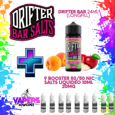 Drifter Bar (Pack Salts) 24ml (Longfill) 120ml 10/15mg Apple Peach