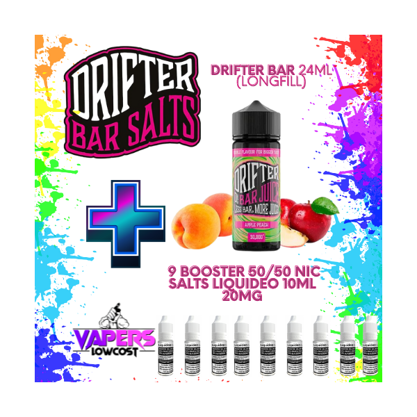 Drifter Bar (Pack Salts) 24ml (Longfill) 120ml 10/15mg Apple Peach