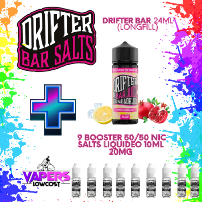 Drifter Bar (Pack Salts) 24ml (Longfill) 120ml 10/15mg Pink Lemonade