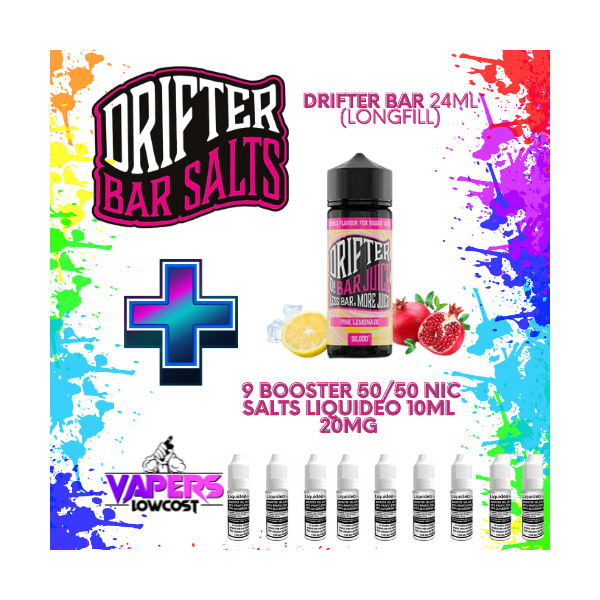 Drifter Bar (Pack Salts) 24ml (Longfill) 120ml 10/15mg Pink Lemonade