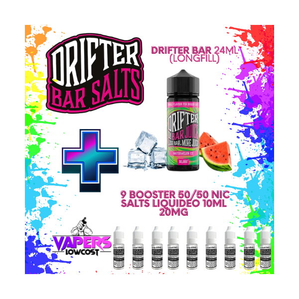 Drifter Bar (Pack Salts) 24ml (Longfill) 120ml 10/15mg Watermelon Ice