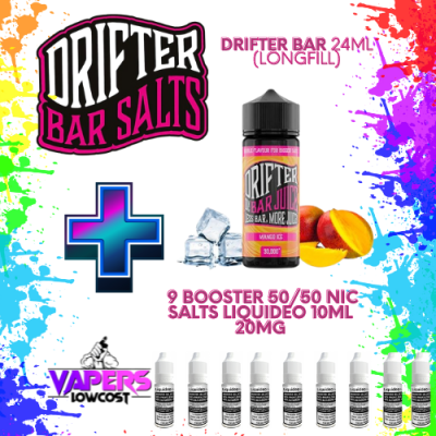 Drifter Bar (Pack Salts) 24ml (Longfill) 120ml 10/15mg Mango Ice