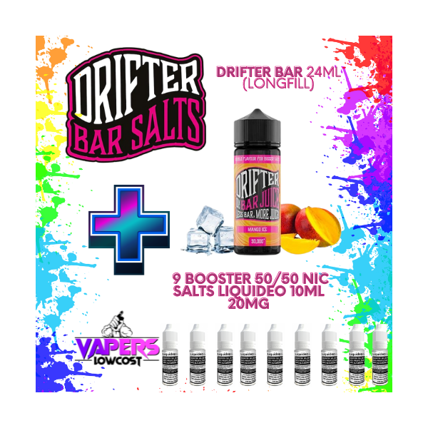 Drifter Bar (Pack Salts) 24ml (Longfill) 120ml 10/15mg Mango Ice