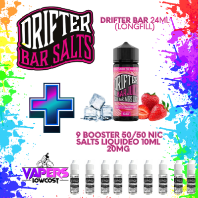 Drifter Bar (Pack Salts) 24ml (Longfill) 120ml 10/15mg Strawberry Ice