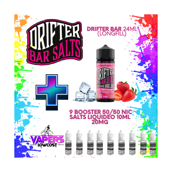 Drifter Bar (Pack Salts) 24ml (Longfill) 120ml 10/15mg Strawberry Ice