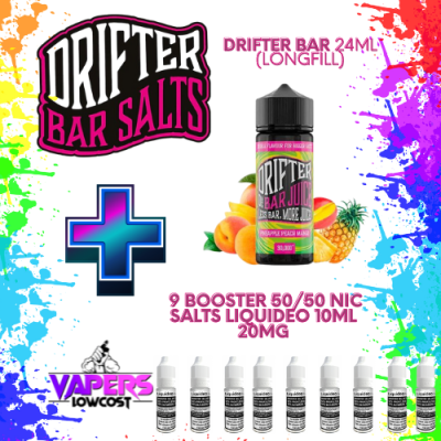 Drifter Bar (Pack Salts) 24ml (Longfill) 120ml 10/15mg Pineapple Peach Mango