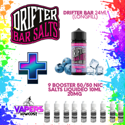 Drifter Bar (Pack Salts) 24ml (Longfill) 120ml 10/15mg Blueberry Ice