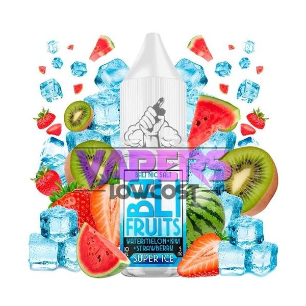 Watermelon + Kiwi + Strawberry Super Ice 10ml – Bali Fruits Salts by Kings Crest